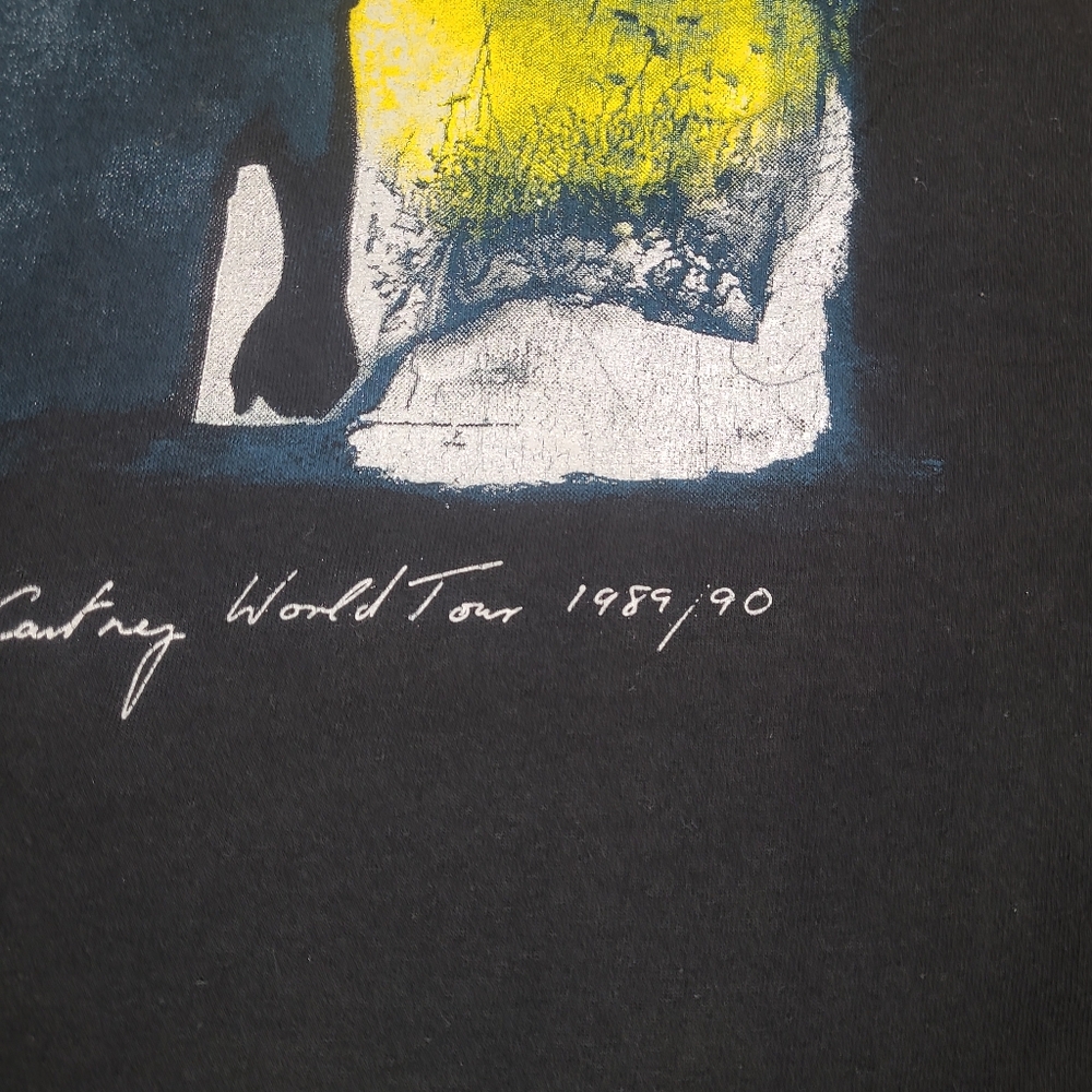 Vtg 80s Paul McCartney 1989‎ -90 World Tour T-Shirt Black Sz Xl Single Stitch - Picture 4 of 11